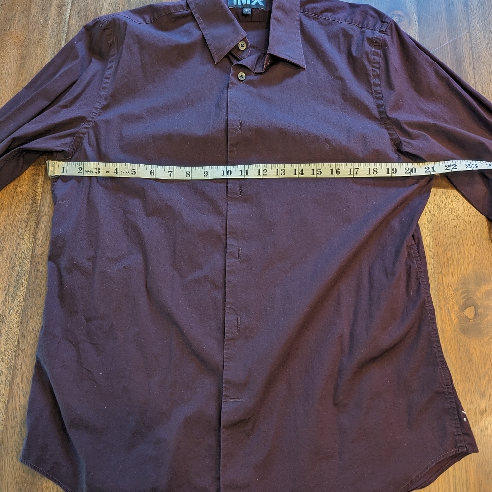 1mx Express mens plum color dress shirt long sleeve